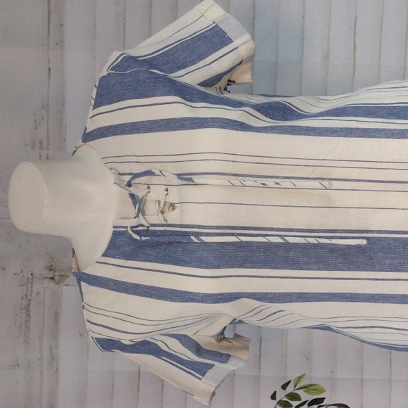 Signature Studio Linen Striped Midi Dress, Size XL - Picture 2 of 12